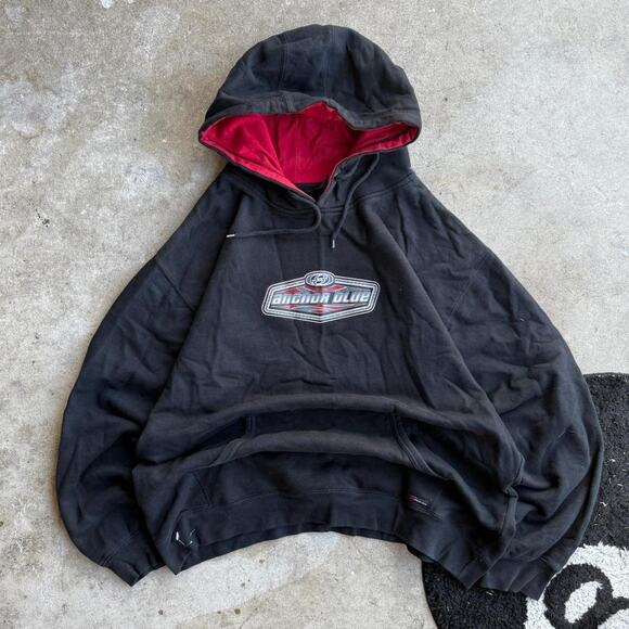 Y2K Vintage Anchor Blue Surf Hoodie - Picture 1 of 7